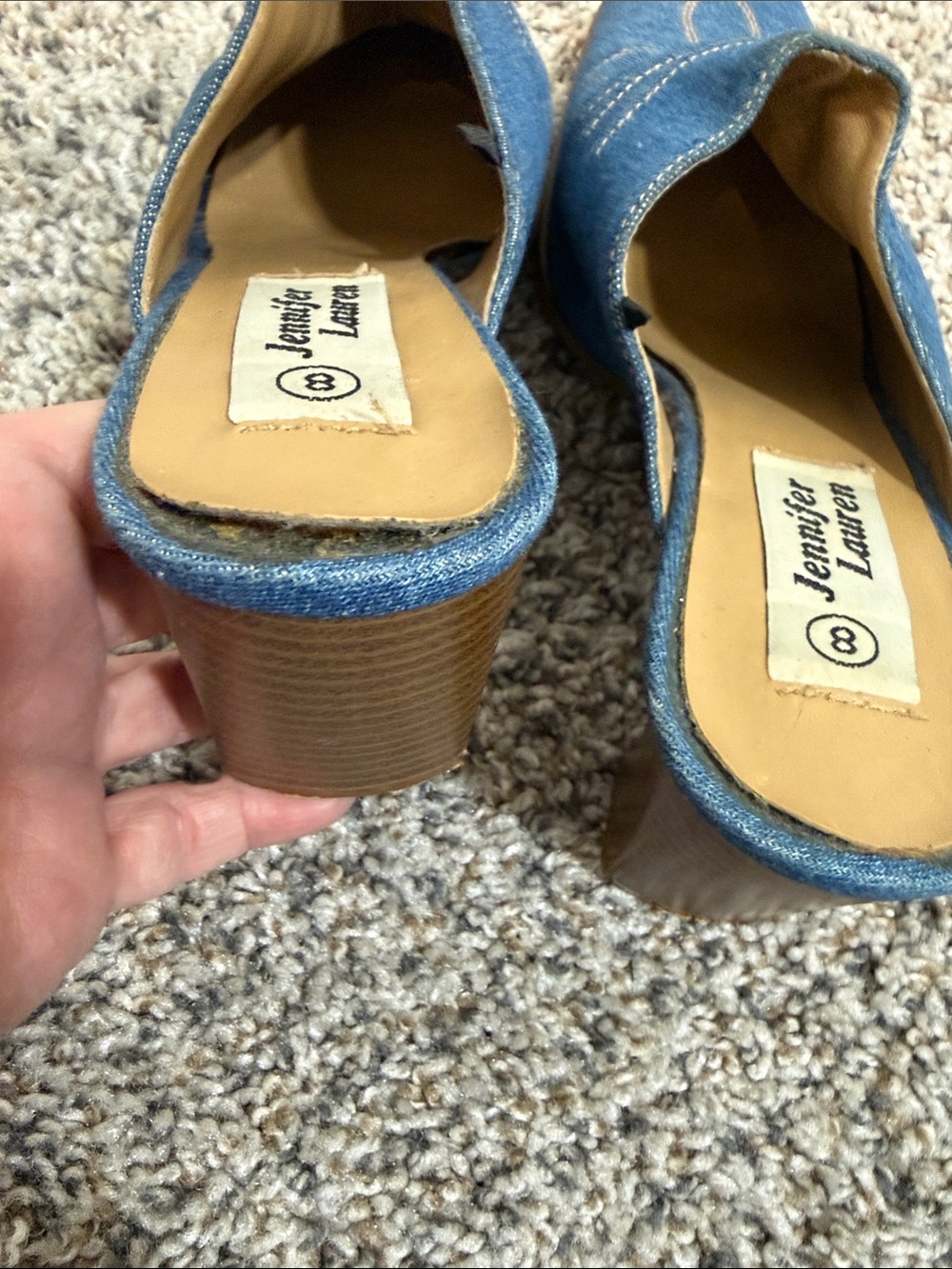 Jennifer Lauren embroidered denim western mules 8 - Picture 6 of 8